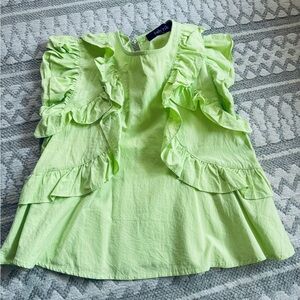 fab'rik Lime Green Ruffle Blouse